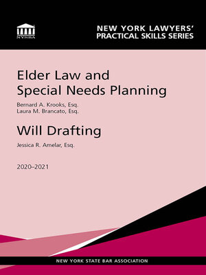 cover image of Elder Law and Special Needs Planning/Will Drafting